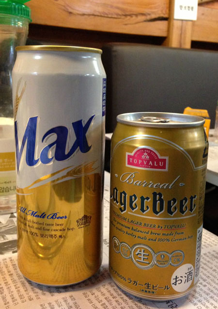 한국 맥주와 일본에 oem으로 수출하는 맥주
