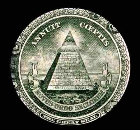 (미국 연방 준비 은행과, 미국 1달러 지폐 뒤에 있는 수수께끼의 피라미드 문양입니다.)