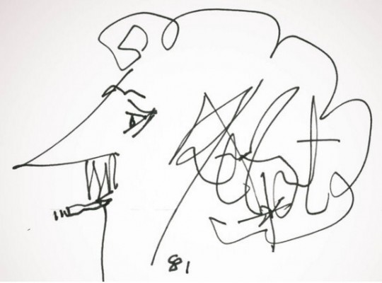 커트 보네거트의 자화상. 그는 삽화도 직접 그렸다.
