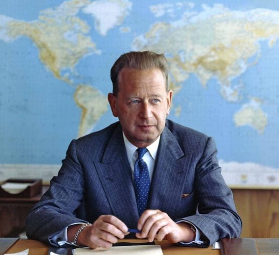 제2대 UN 사무총장이었던 다그 함마르셸드의 모습.