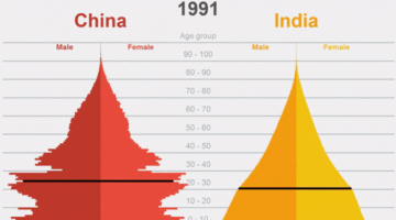 중국vs인도, 인구 피라미드를 비교하다