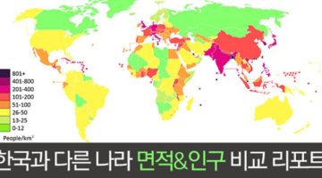 한국의 인구밀도는 세계 몇 위?